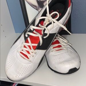 Puma White and Red Sneakers with Breathable Upper